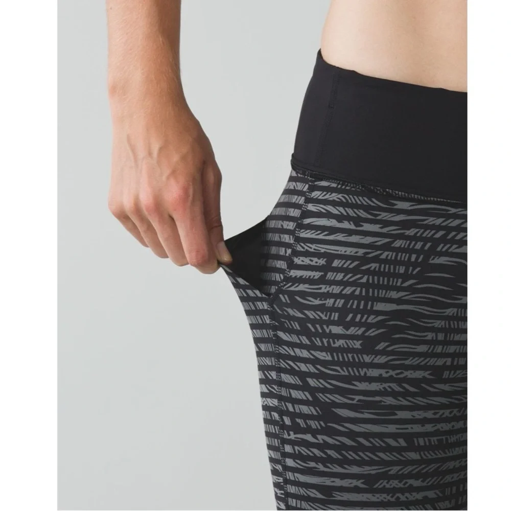 Lululemon Pace Rival Crop *Full-OnLuxtreme Stripe Play Slate Black Size 4